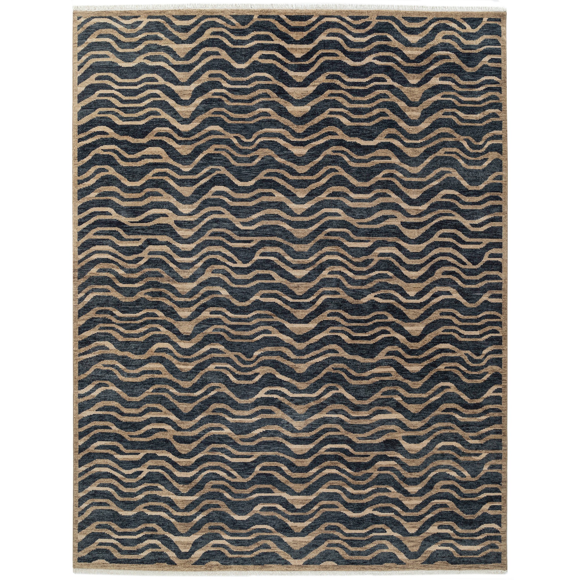 Tiger Stripe Hand Knotted Rug