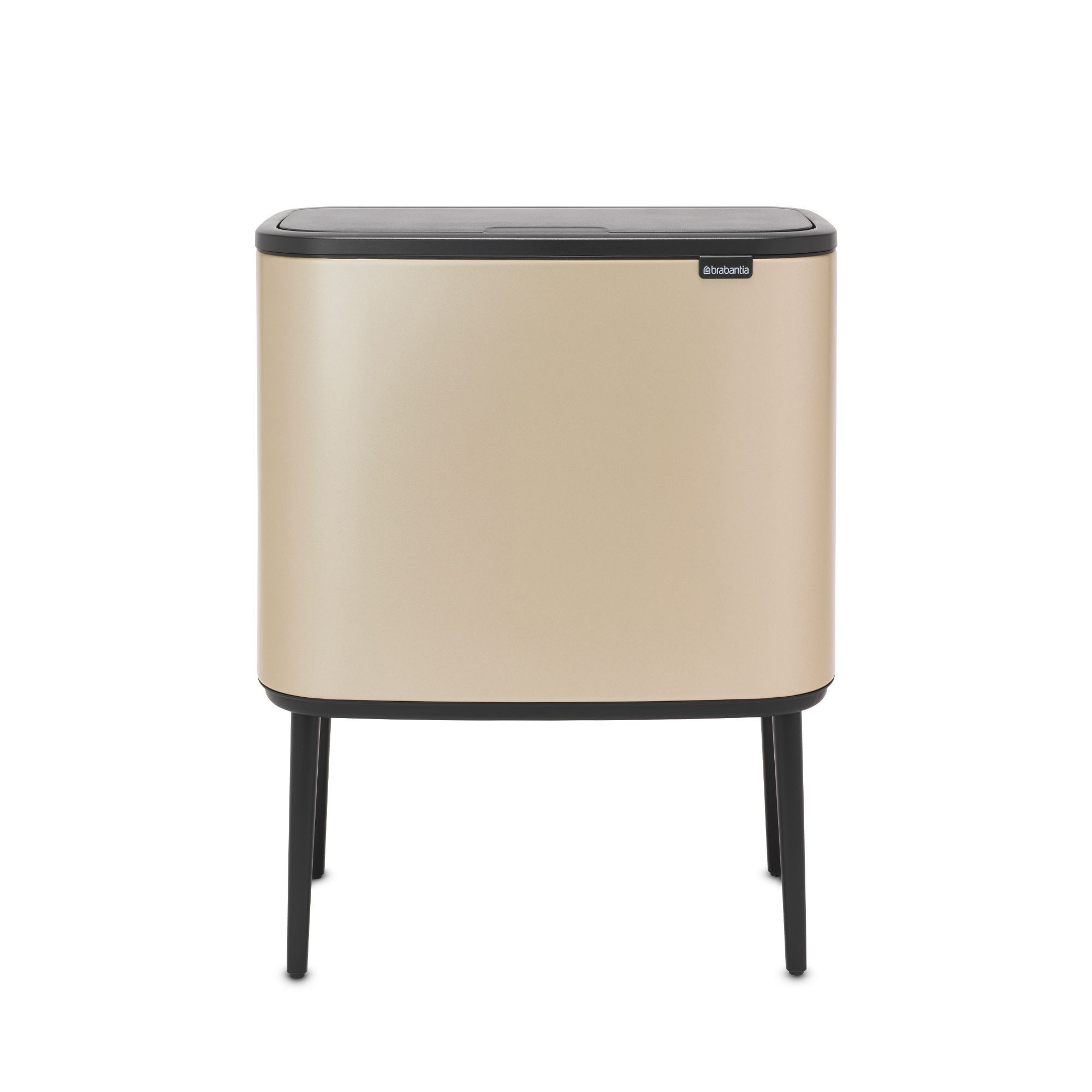Brabantia Bo Touch Top Dual Compartment Recycling Trash Can, 3 + 6 Gallon