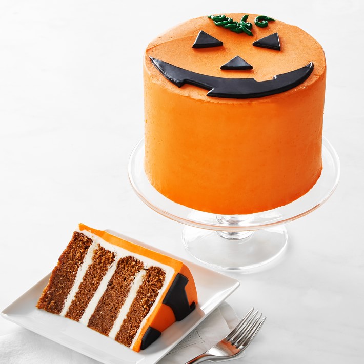 Jack O' Lantern Four- Layer Pumpkin Spice Cake, Serves 8-10
