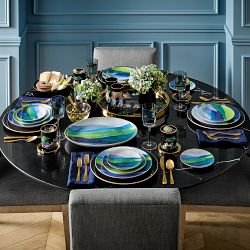 Williams Sonoma, Dining, Two Bluebanded Brasserie Porcelain Salad Plates  By Williams Sonoma