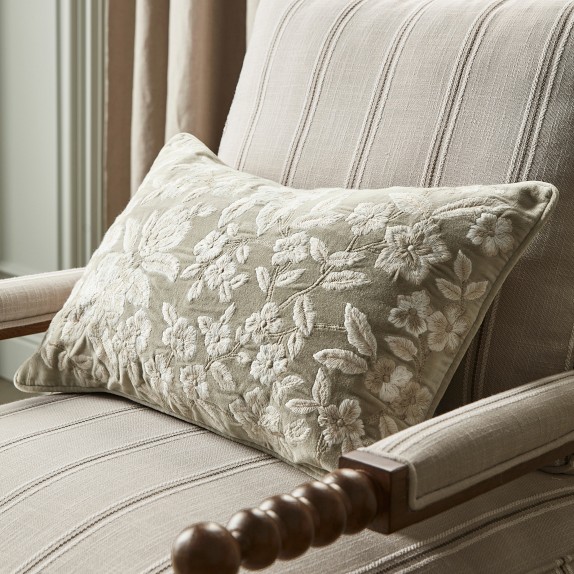 Floral Velvet Embroidered Pillow Cover Williams Sonoma