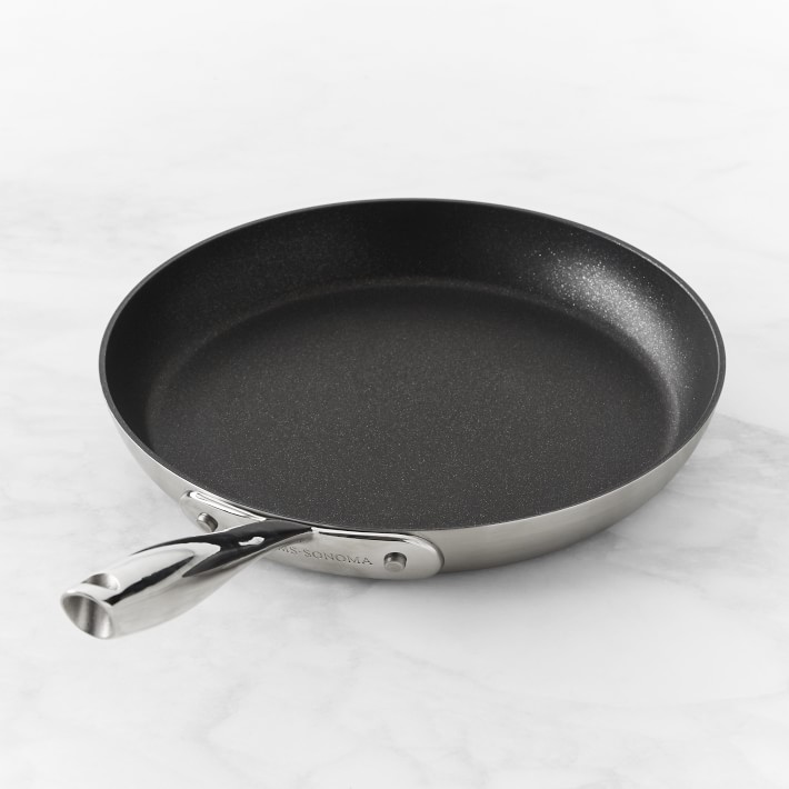 Williams Sonoma Signature Thermo-Clad&#8482; Brushed Stainless-Steel Nonstick Omelette Pan, 9&quot;