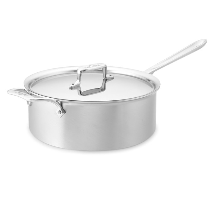 All-Clad D5&#174; Brushed Stainless-Steel Deep Saut&#233; Pan, 6-Qt.
