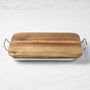 Williams Sonoma Stainless-Steel Grill Marinade Tray with Wood Lid