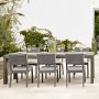 Larnaca Outdoor Teak Extendable Dining Table, 72&quot;, Grey