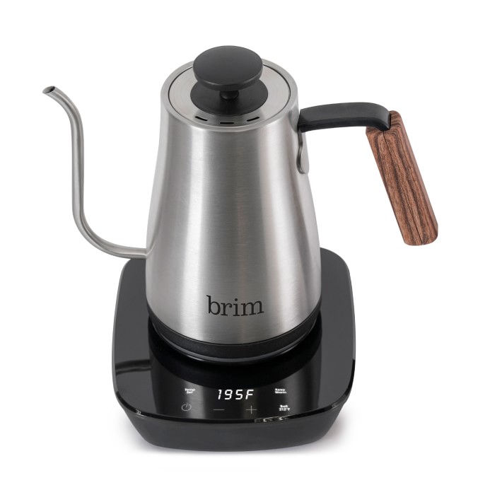 Brim Gooseneck Stainless-Steel Kettle with Wood Handle