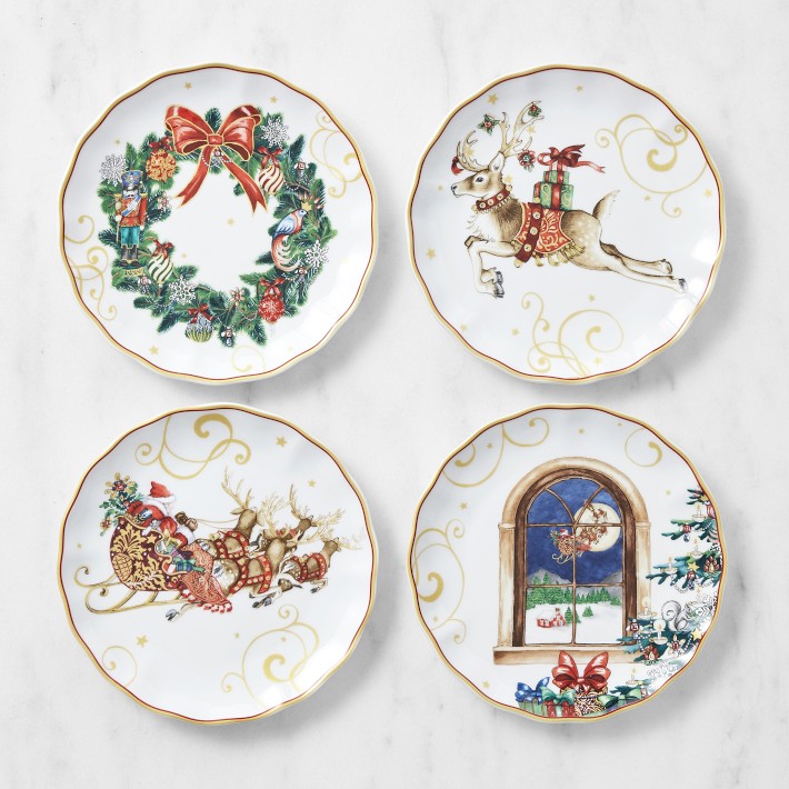 'Twas the Night Before Christmas Appetizer Plates, Mixed, Set of 4