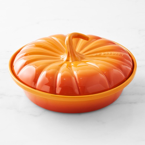 Le Creuset Stoneware Pumpkin Covered Baker, Persimmon