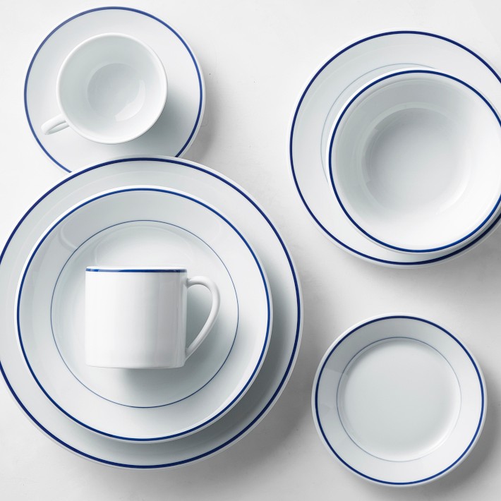 Apilco Tradition Blue-Banded Porcelain Dinnerware Collection