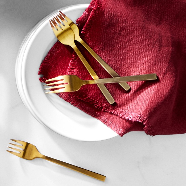 Fortessa Arezzo Brushed Silverware Sets Williams Sonoma