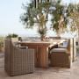 San Clemente Outdoor Teak Dining Table &amp; AWW Dining Chairs