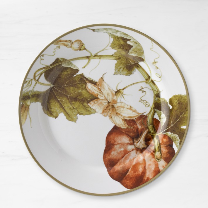 Botanical Pumpkin Dinner Plates, Set of 4