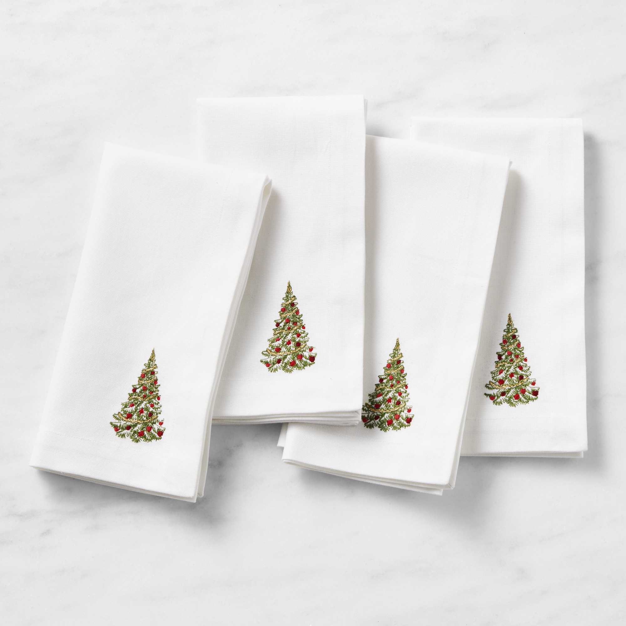 Embroidered Holiday Napkins, Set of 4