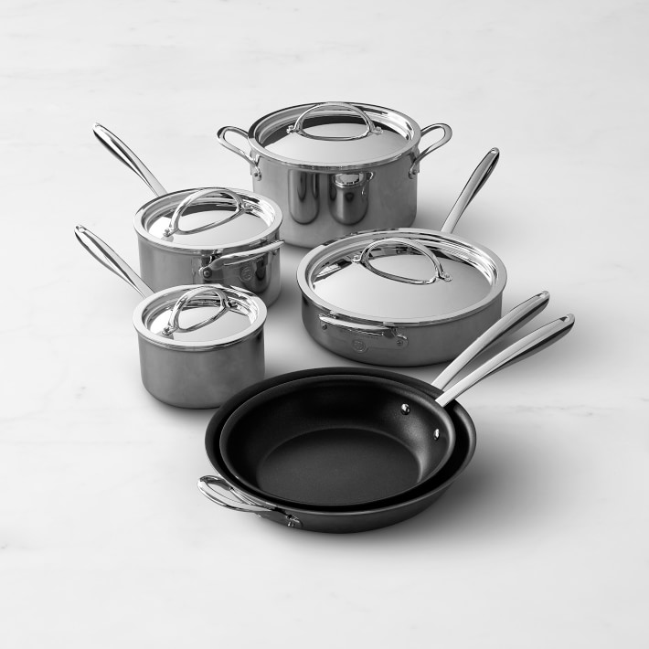 Williams Sonoma Signature Thermo-Clad&#8482; Stainless-Steel Nonstick 10-Piece Cookware Set
