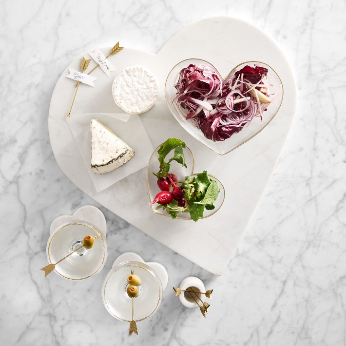 White Marble Heart Cheese Board
