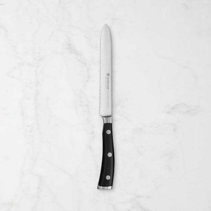 W&#252;sthof Classic Ikon Serrated Utility Knife, 5&quot;