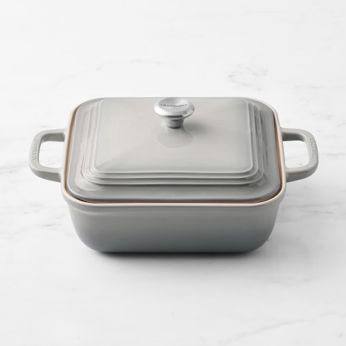 Le Creuset San Francisco Stoneware Square Covered Baker, 3-Qt., French Grey