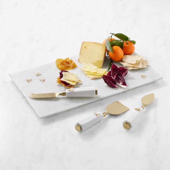 Marble Honeycomb Cheese Board with Honeycomb Cheese Knives