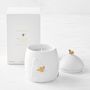 Williams Sonoma Honeycomb Porcelain Bee Candle