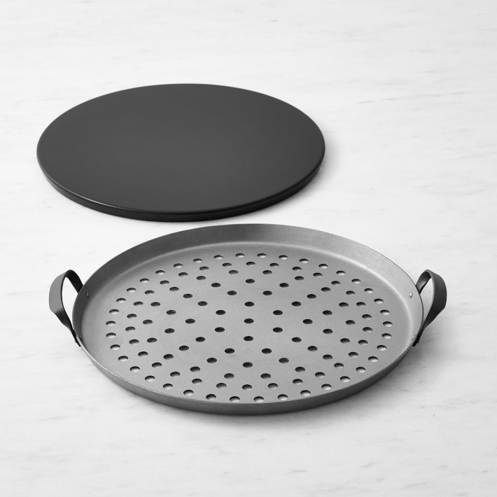 Williams Sonoma StainlessSteel Outdoor Pizza Pan & Stone Williams Sonoma