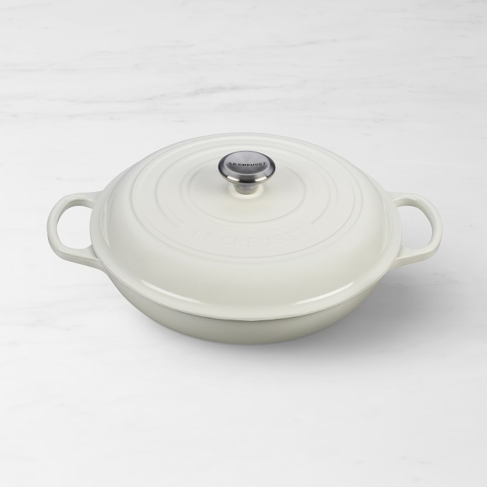 Le Creuset Signature Enameled Cast Iron 3.5 Qt Braiser (White)