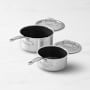 GreenPan&#8482; Premiere Stainless-Steel Ceramic Nonstick 4-Piece Saucepan with Lid Set