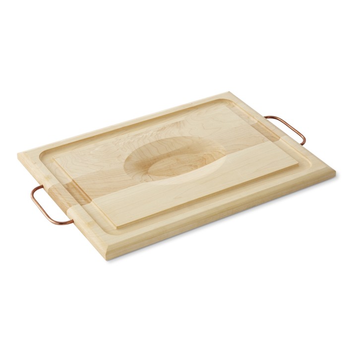 J.K. Adams Handled Cutting &amp; Carving Board, Maple with Copper