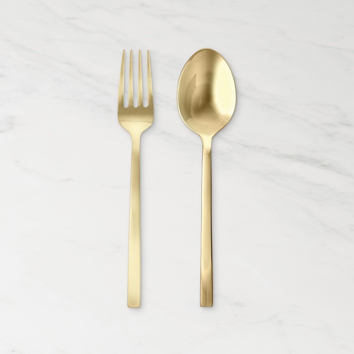 Fortessa Arezzo 2-Piece Serving Set, Brushed Gold