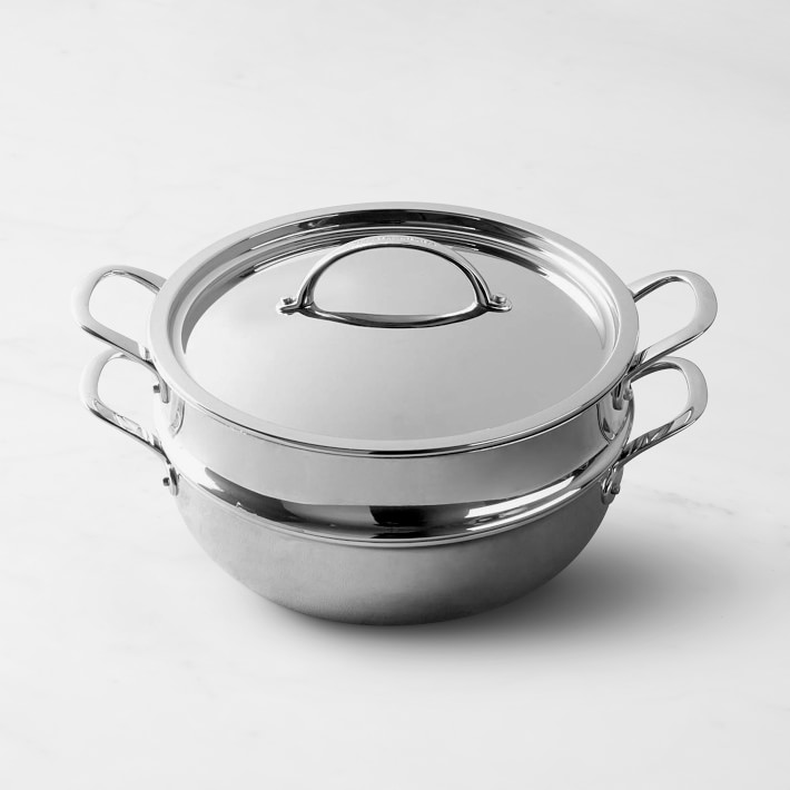 Williams Sonoma Signature Thermo-Clad™ Stainless Steel Braiser with Steamer Insert, 6 1/2-Qt.