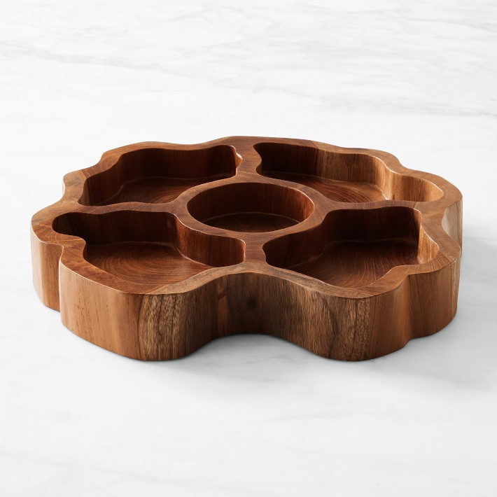Live Edge Round Divided Serving Platter Williams Sonoma