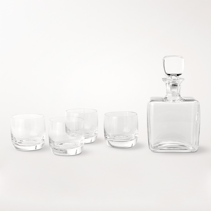Williams Sonoma Reserve Decanter &amp; Double Old-Fashioned Glasses, Set of 4