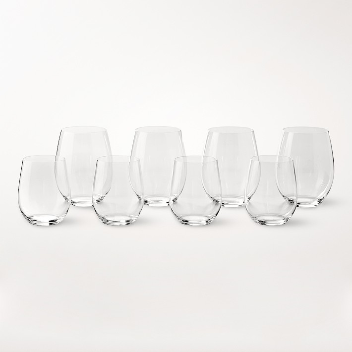 Riedel &quot;O&quot; Stemless Mixed Chardonnay &amp; Cabernet Wine Glasses, Pay-6 Get 8 Set