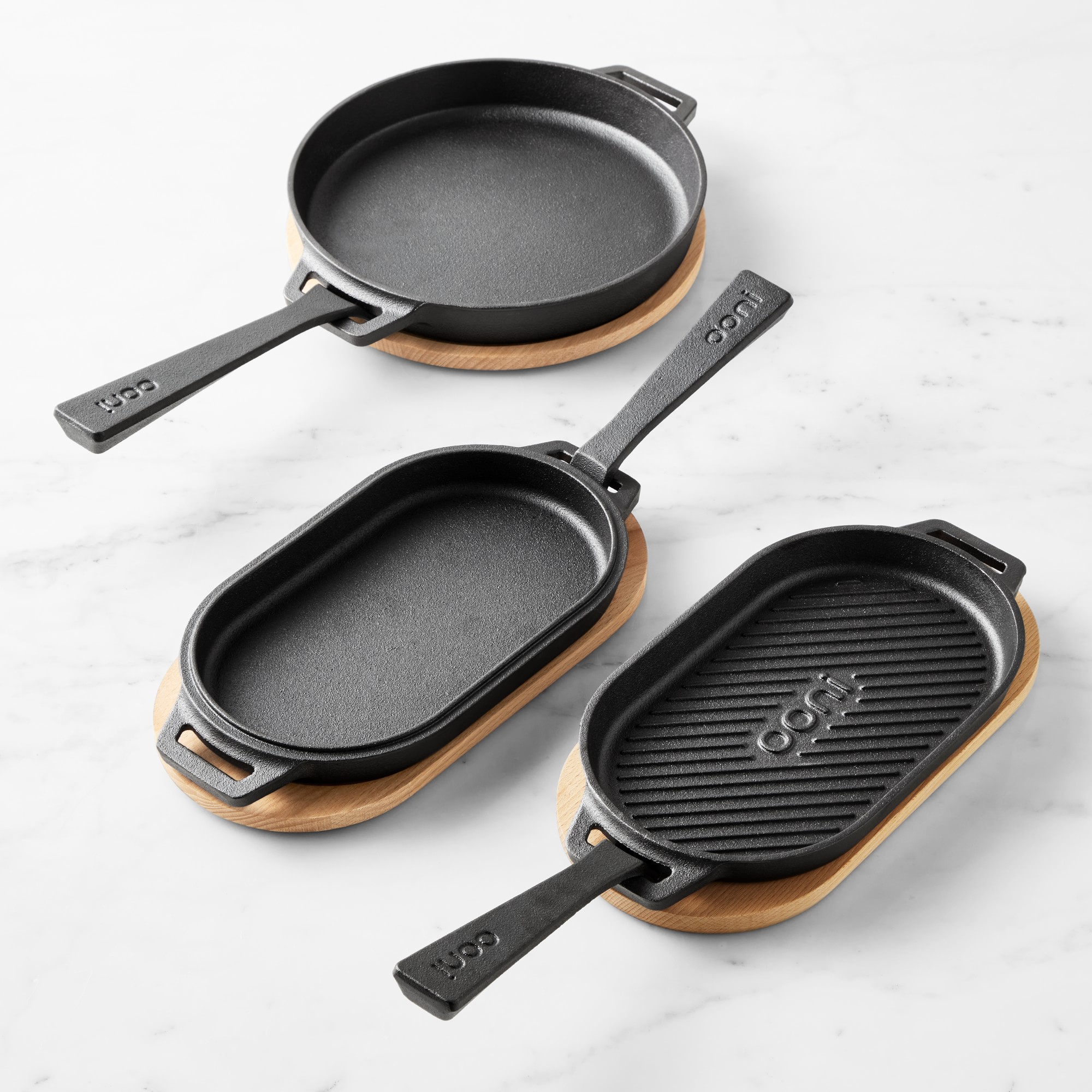 Ooni Cast Iron Skillet, Grizzler & Sizzler Pan Cookware Set