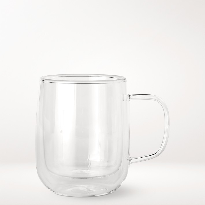 Double-Wall Glass Coffee Mugs, Set of 4