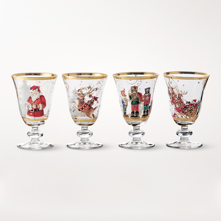 Twas the Night Before Christmas Goblets Mixed, Set of 4
