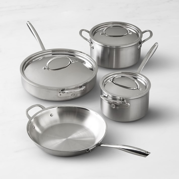 Williams Sonoma Thermo-Clad&#8482; Brushed Stainless-Steel 7-Piece Cookware Set