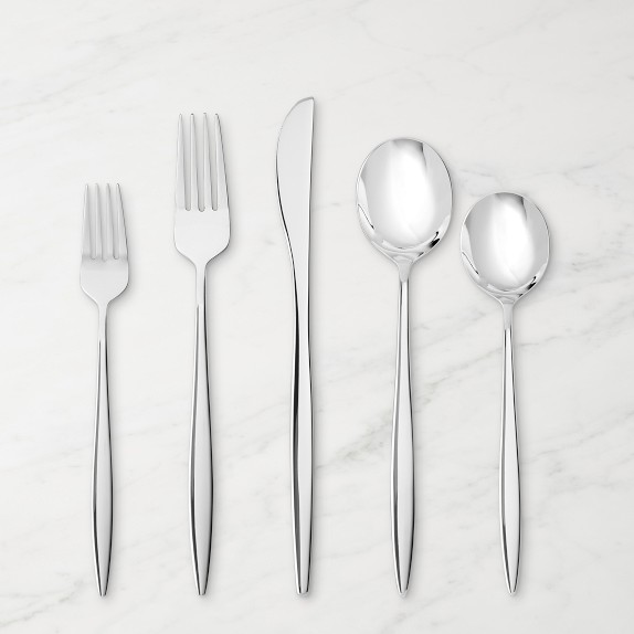 Fortessa Arezzo Brushed Silverware Sets Williams Sonoma