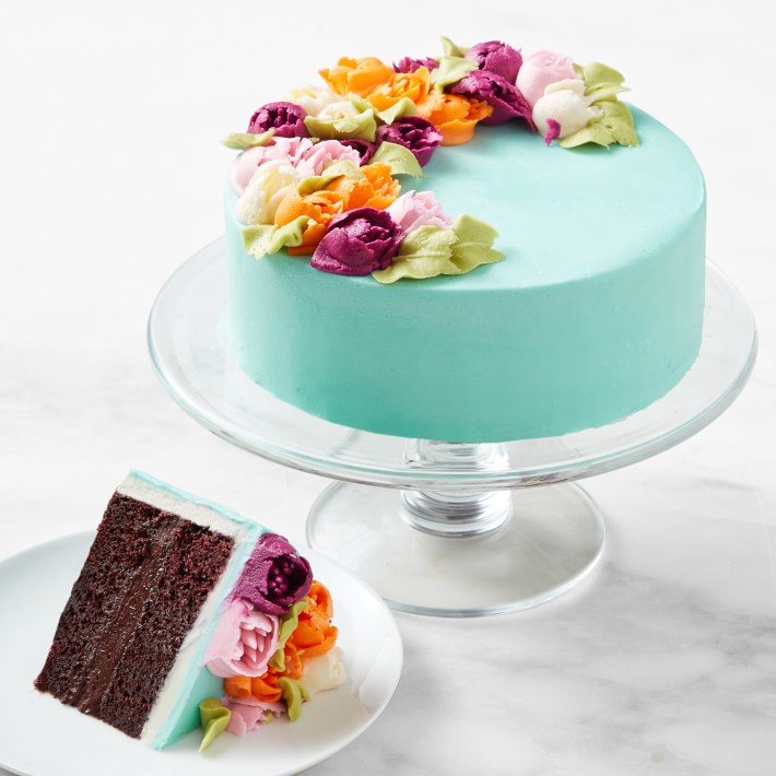 Spring Flower Two-Layer Chocolate Cake, Serves 5-6