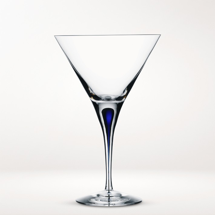 Orrefors Intermezzo Blue Martini Glasses, Set of 2