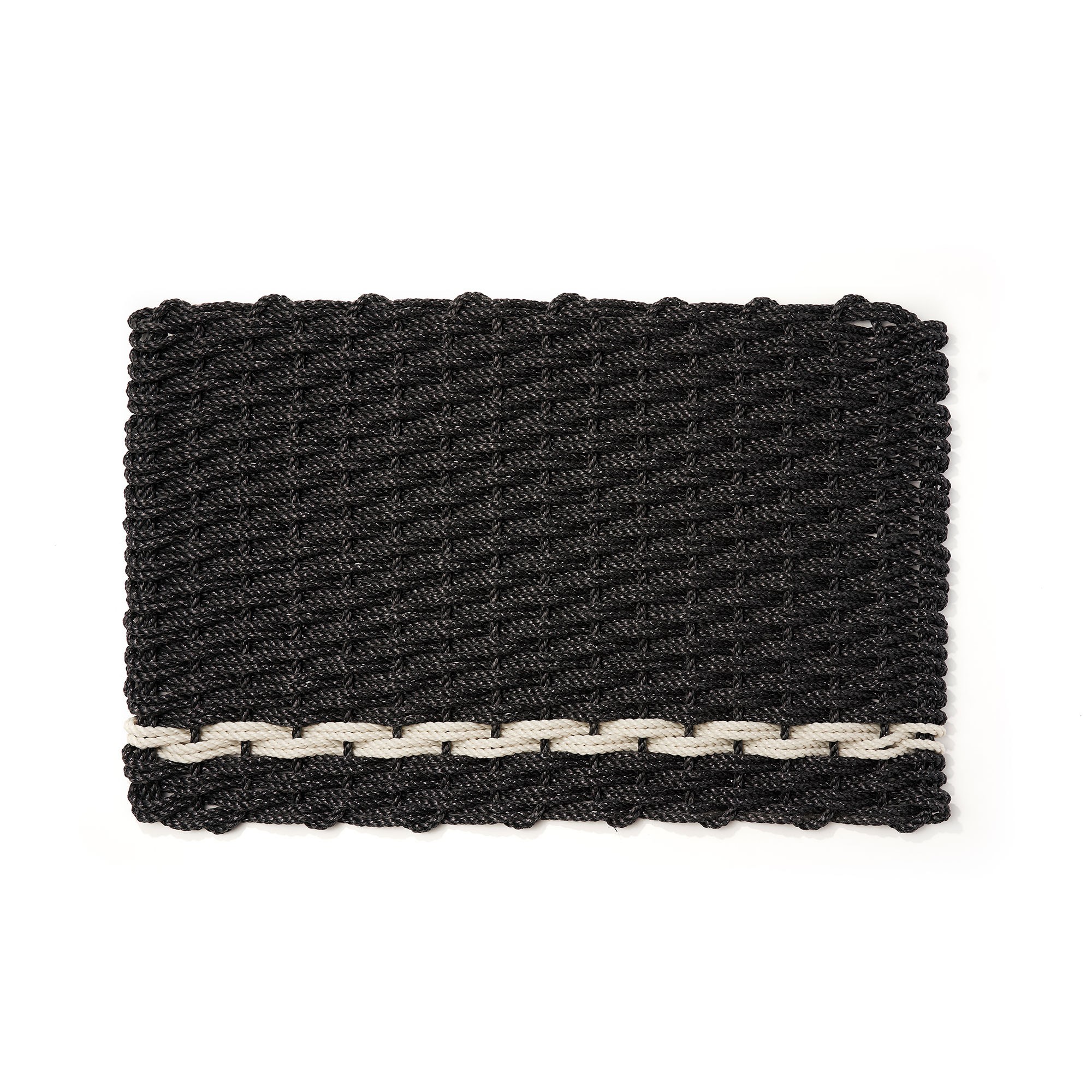 The Rope Co. Charcoal with Oyster Stripe Doormat