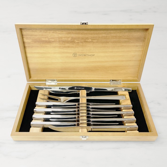 W&#252;sthof Stainless-Steel Steak and Carving Knives, Set of 10