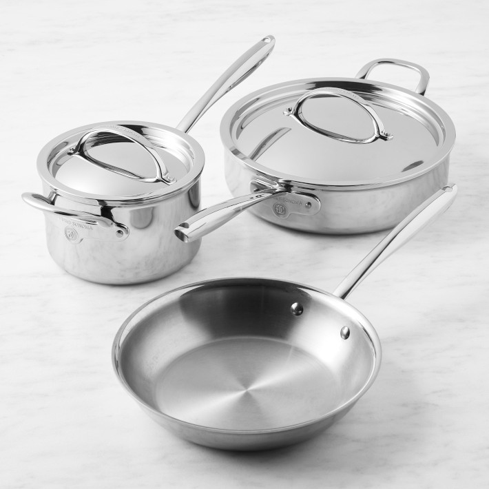 Williams Sonoma Signature Thermo-Clad&#8482; Stainless-Steel 5-Piece Cookware Set