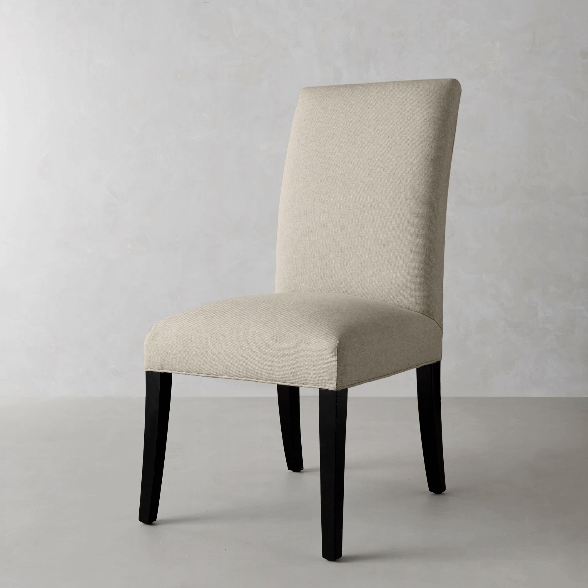  Belvedere Upholstered Dining Side Chair, White Chunky Linen