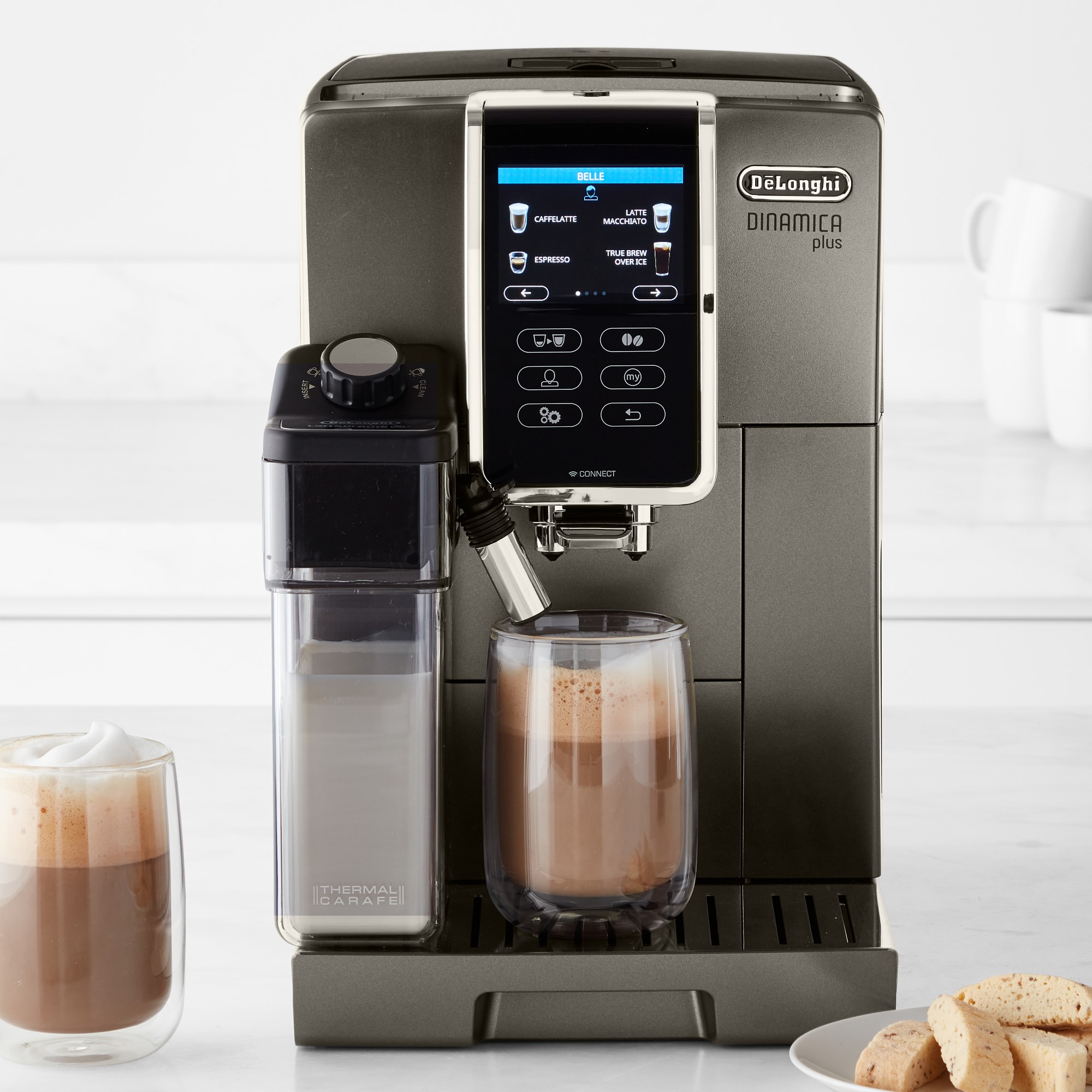 De'Longhi Dinamica Plus Connected Fully Automatic Coffee Maker & Espresso Machine, Titanium