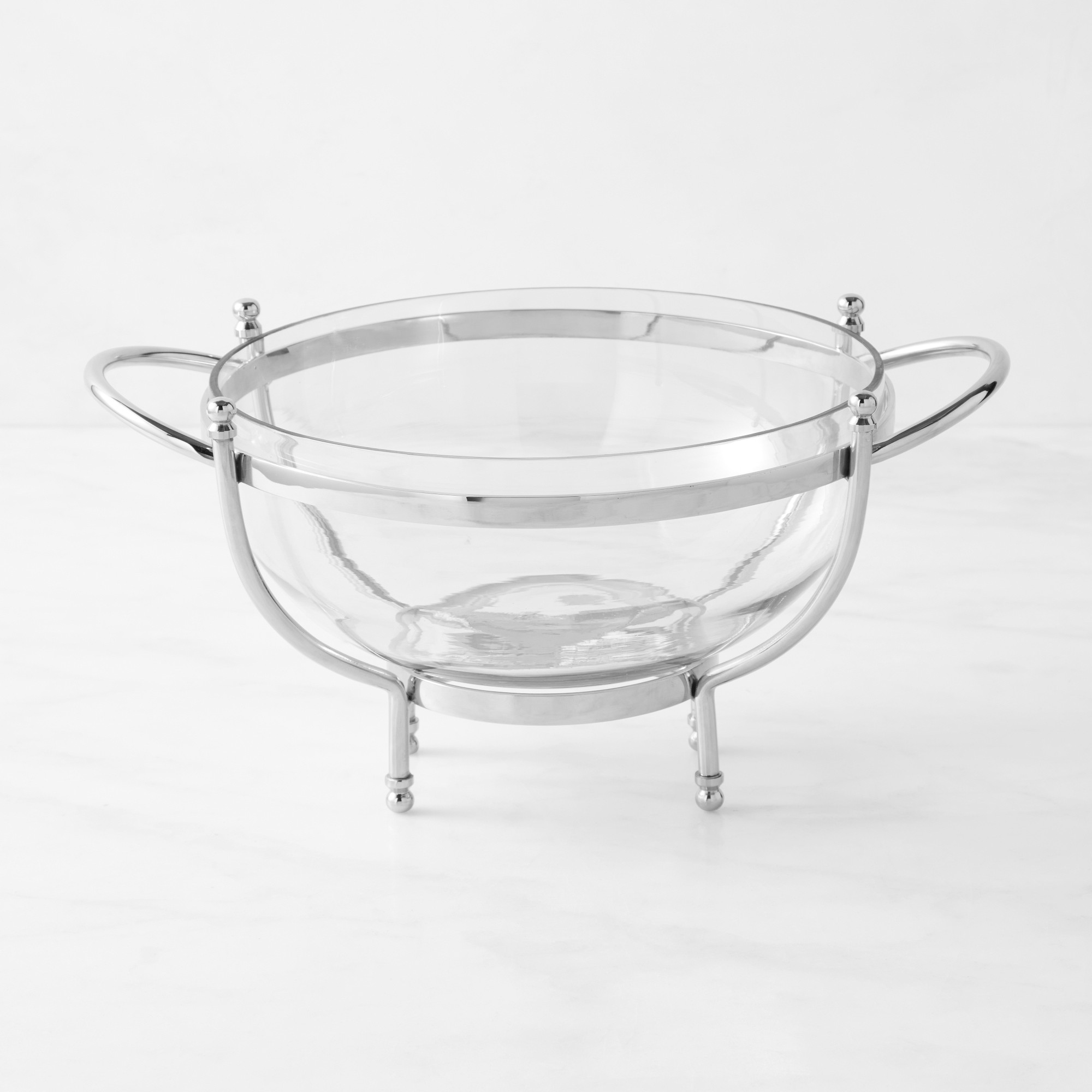 Stainless-Steel and Glass Serving Bowl