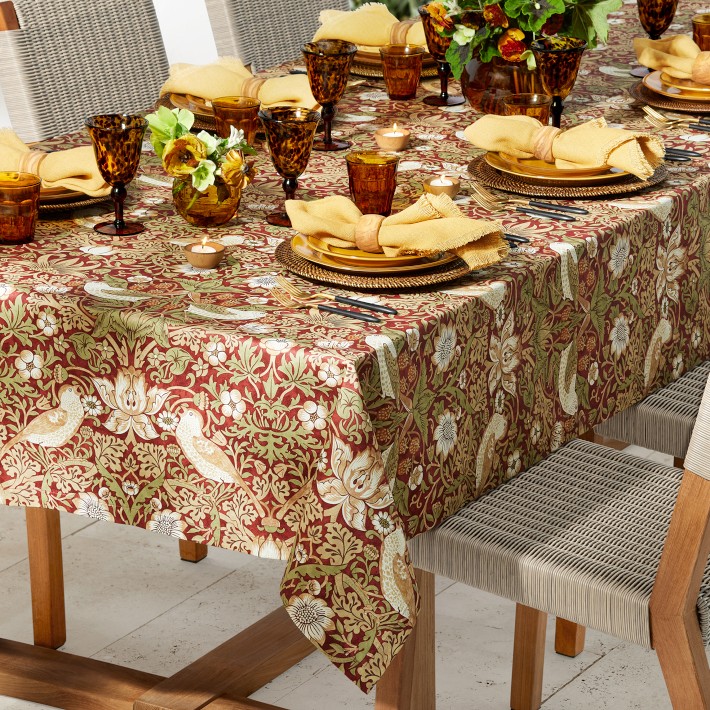 Williams Sonoma x Morris &amp; Co. Outdoor Strawberry Thief Tablecloth