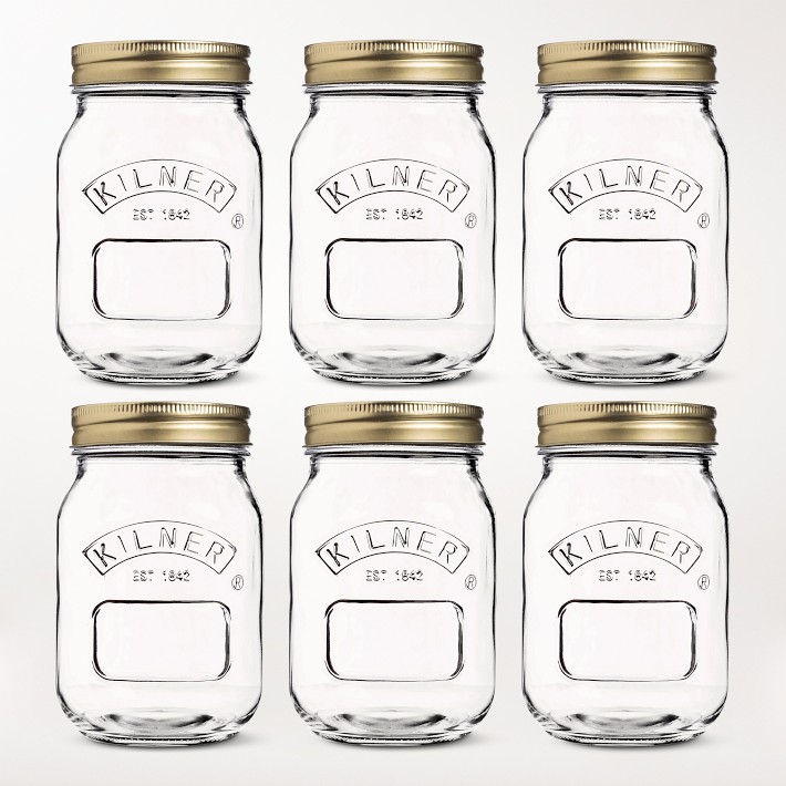 Kilner Round Canning Jar, 17 oz, Set of 6