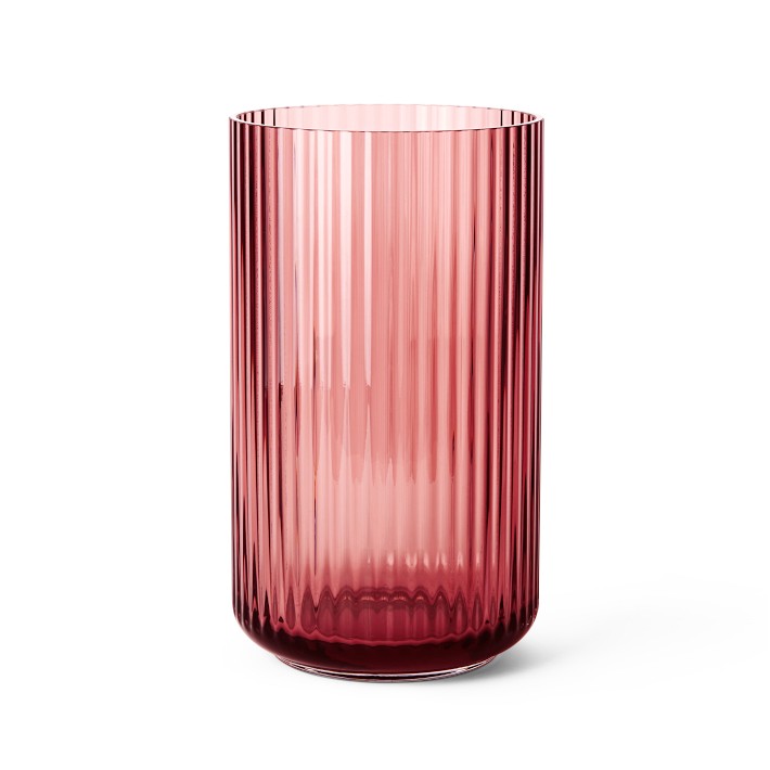Lyngby Glass Vase, Burgundy 9.8"