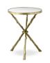 Faux Bois Accent Table with Marble Top