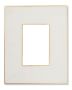 Brass Bordered Stone Picture Frame, White